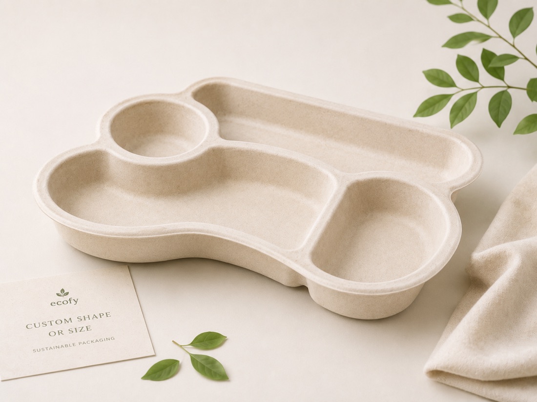 Custom shape or size, private-label compostable tableware example