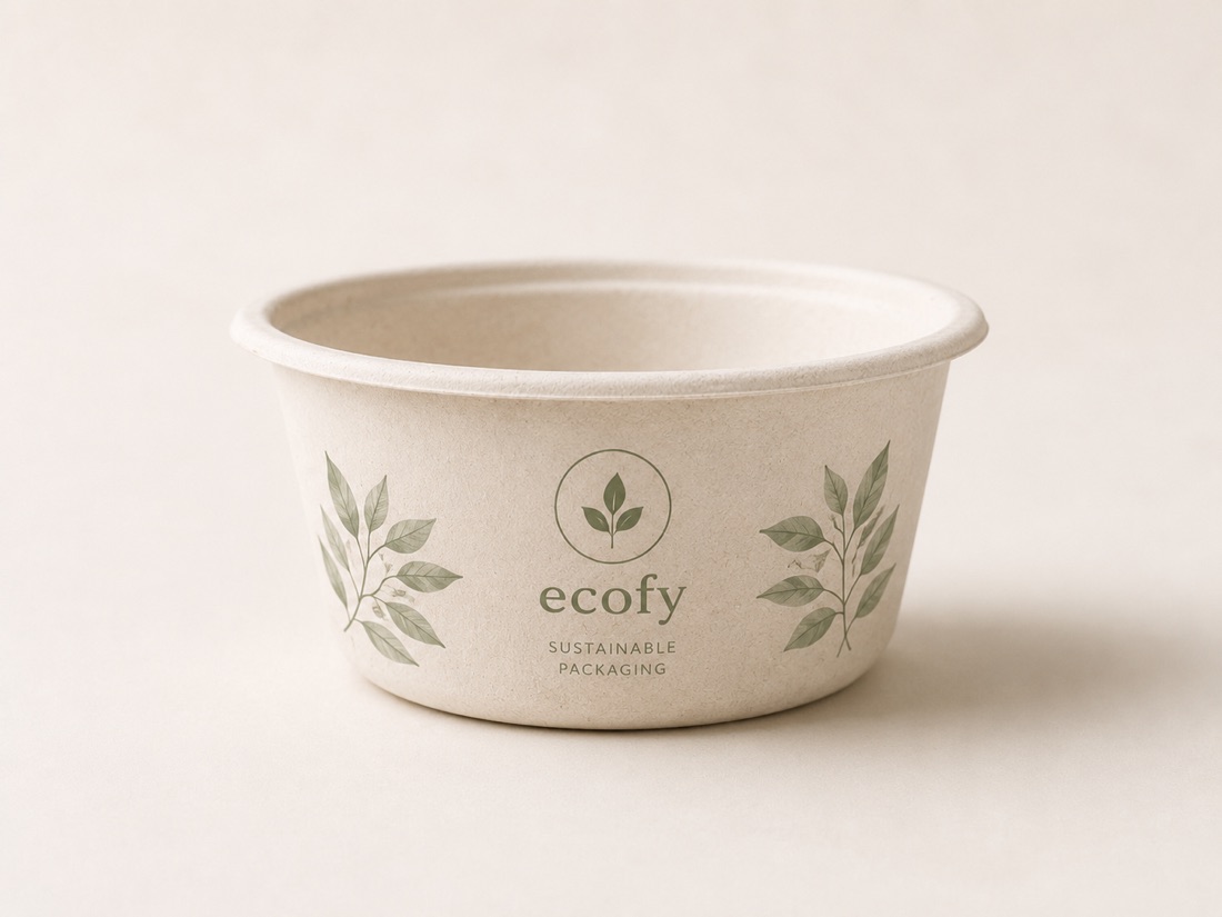 Custom-printed product, private-label compostable tableware example