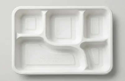 Bagasse meal trays , compostable bagasse tableware